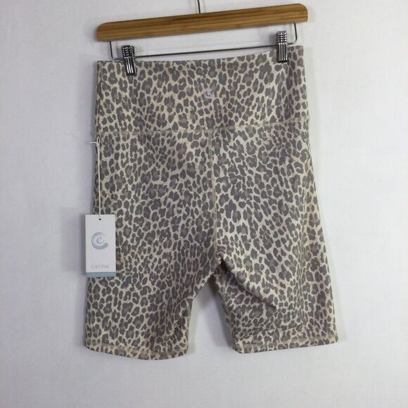 Calme Johnny Was Womens Endurance Biker Shorts Pull-On Leopard Print Size L NWT - Picture 15 of 16